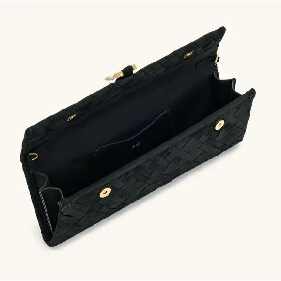 JW PEI Zaria woven suede women's clutch shoulder bag - Black - Picture 3 of 12